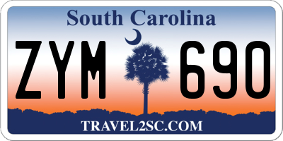 SC license plate ZYM690
