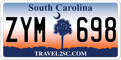 SC license plate ZYM698