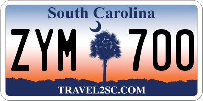 SC license plate ZYM700