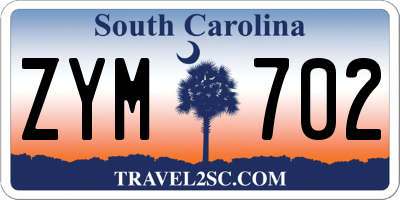 SC license plate ZYM702