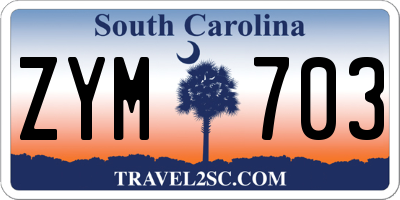 SC license plate ZYM703