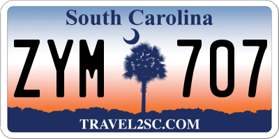 SC license plate ZYM707