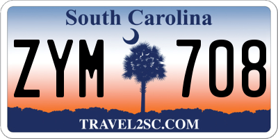 SC license plate ZYM708