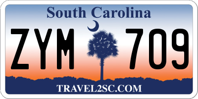 SC license plate ZYM709