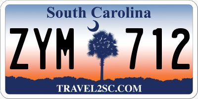 SC license plate ZYM712