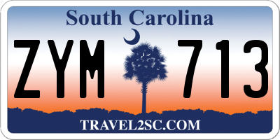 SC license plate ZYM713