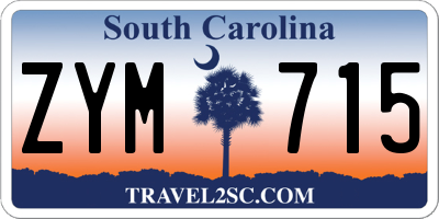 SC license plate ZYM715