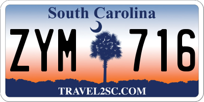 SC license plate ZYM716