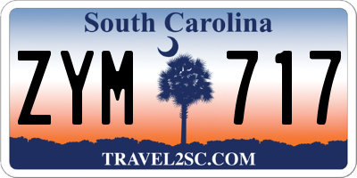 SC license plate ZYM717