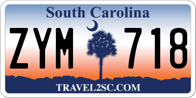 SC license plate ZYM718
