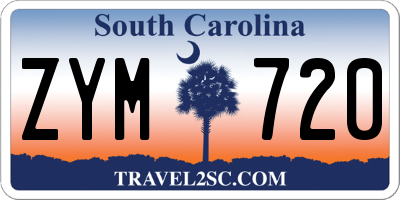 SC license plate ZYM720