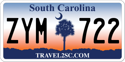 SC license plate ZYM722