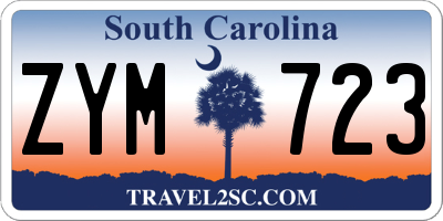 SC license plate ZYM723
