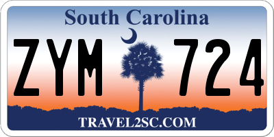 SC license plate ZYM724