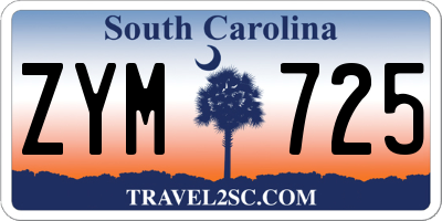SC license plate ZYM725