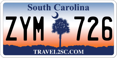 SC license plate ZYM726