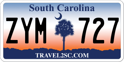 SC license plate ZYM727