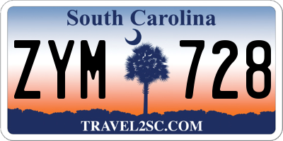 SC license plate ZYM728