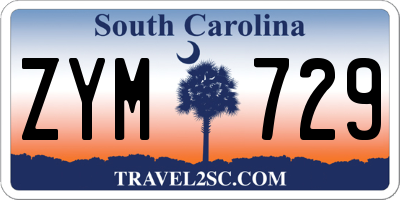 SC license plate ZYM729