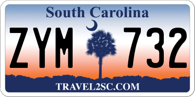 SC license plate ZYM732