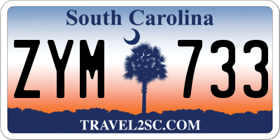 SC license plate ZYM733