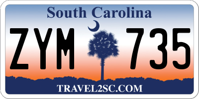 SC license plate ZYM735