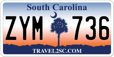 SC license plate ZYM736