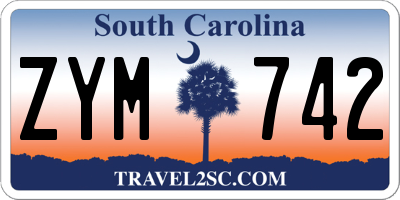 SC license plate ZYM742