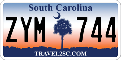 SC license plate ZYM744