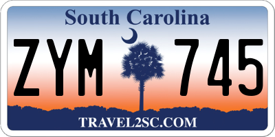 SC license plate ZYM745