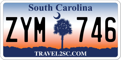 SC license plate ZYM746