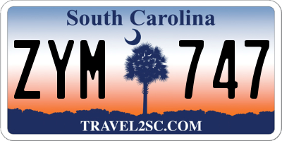 SC license plate ZYM747