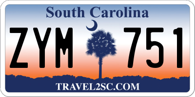 SC license plate ZYM751