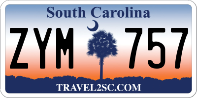 SC license plate ZYM757