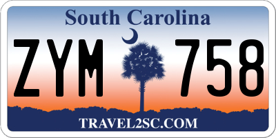 SC license plate ZYM758