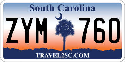 SC license plate ZYM760