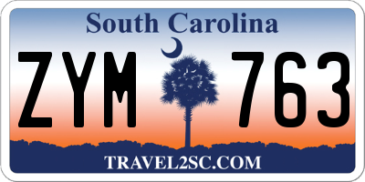 SC license plate ZYM763