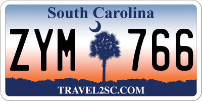 SC license plate ZYM766
