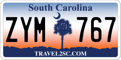 SC license plate ZYM767