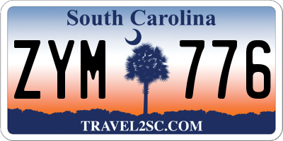 SC license plate ZYM776