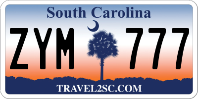 SC license plate ZYM777