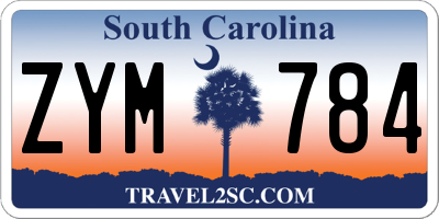 SC license plate ZYM784