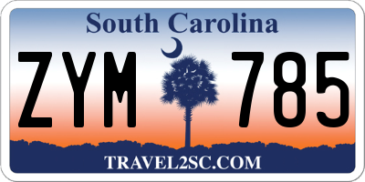 SC license plate ZYM785