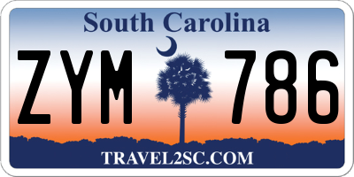 SC license plate ZYM786