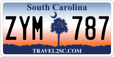 SC license plate ZYM787