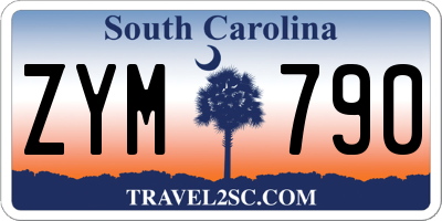 SC license plate ZYM790