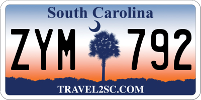 SC license plate ZYM792