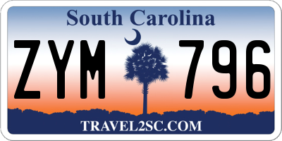 SC license plate ZYM796
