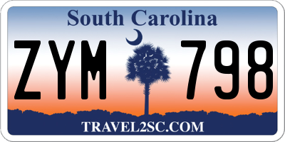 SC license plate ZYM798