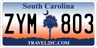 SC license plate ZYM803